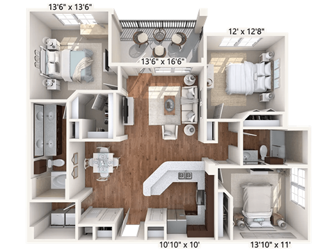 Cerulean Floor Plan at Bridge at Indigo, Austin, TX, 78717
